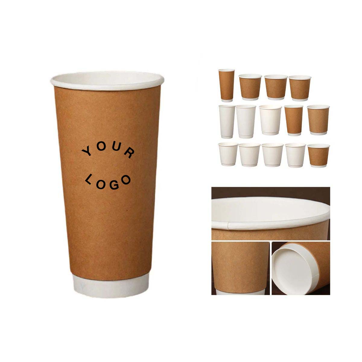 Leak Proof 12 oz Paper Cups with Rolled Rim 16