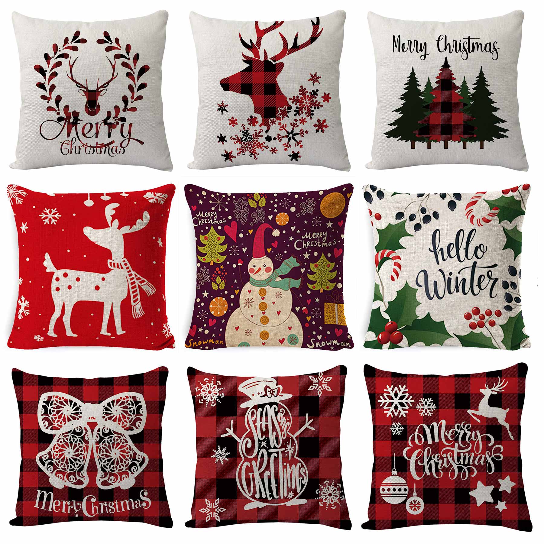 Linen Christmas Pillowcase 1