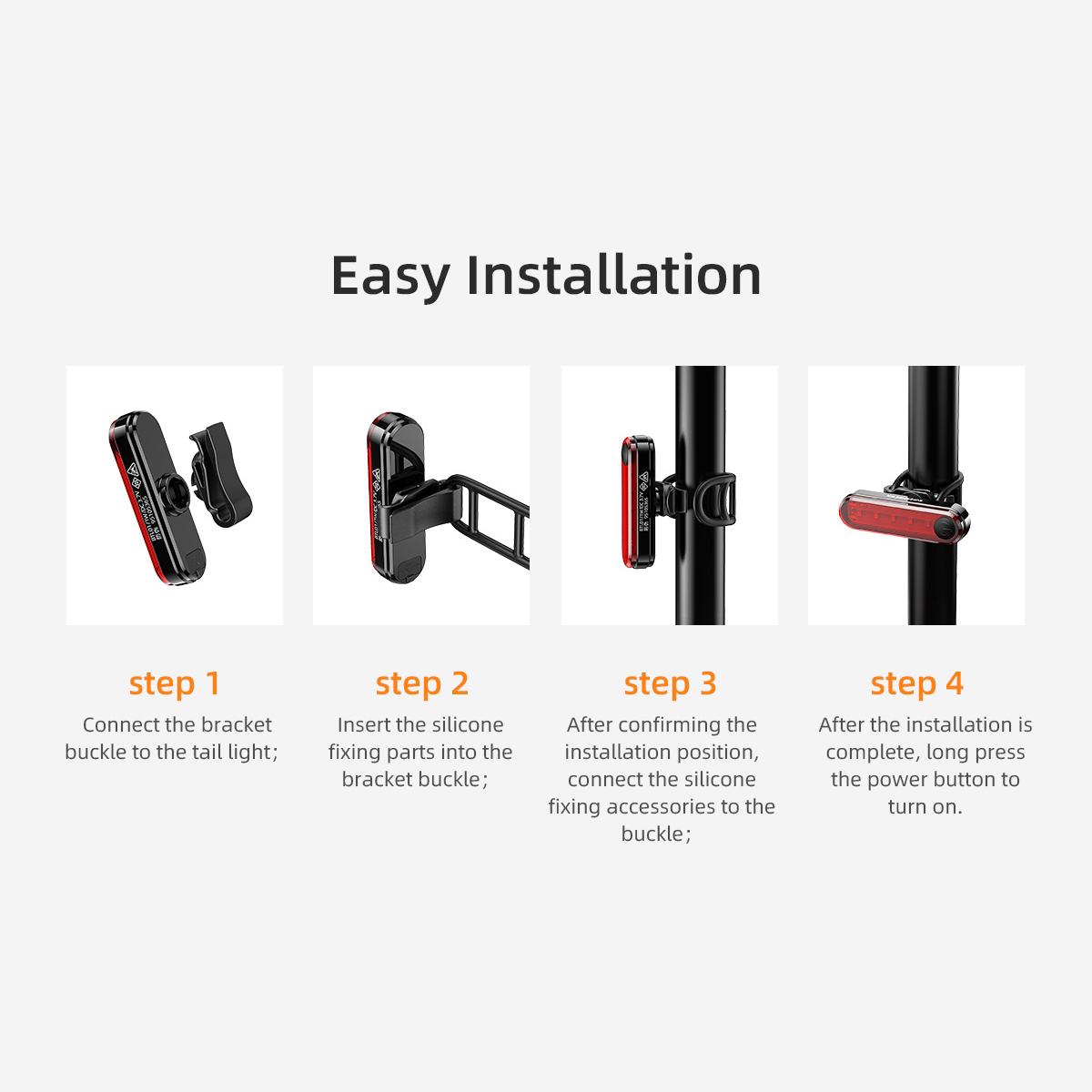 USB Rechargeable Bike Tail Light – High-Intensity Red LED Fits Bike, Helmet & Backpack 4