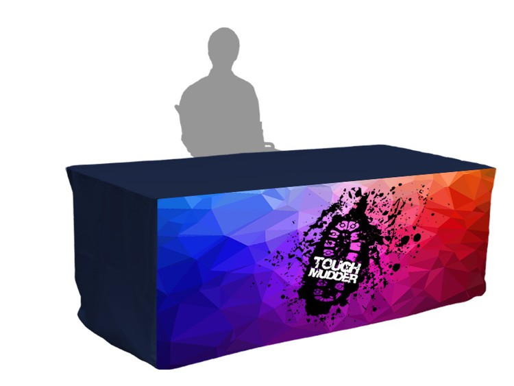 8ft Front Panel Printed Fitted Tablecloth