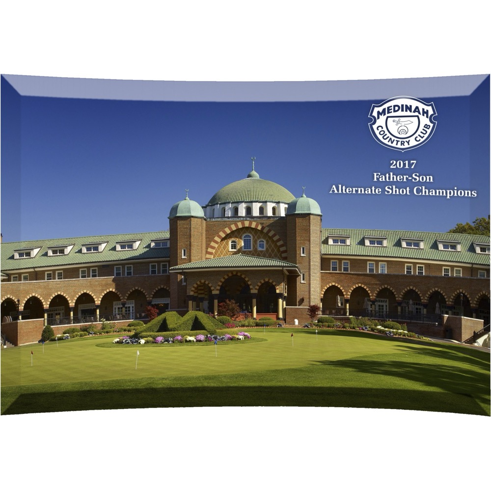 Vertical Curved Award with Silver Metal Base (7"x10")