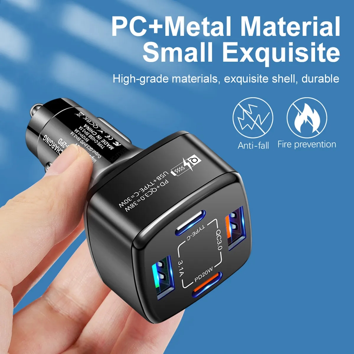4-Port USB C Car Charger 5