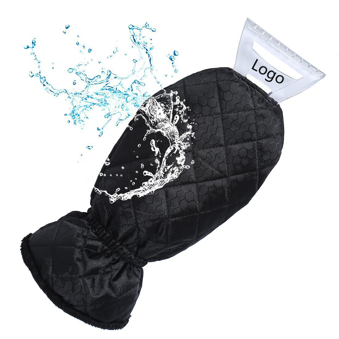 Waterproof Warm Grip Ice Scraper Mitten Snow Remover Glove/Lined of Thick Fleece for Car Windshield 1