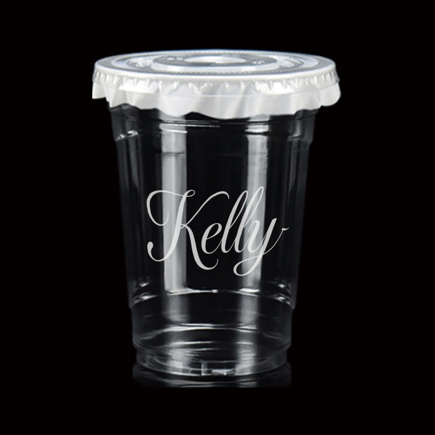 8oz Clear Disposable PET Plastic Cup w/ Straw 2