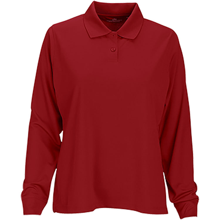 Vansport Ladies Omega Long Sleeve Solid Mesh Tech Polo 5