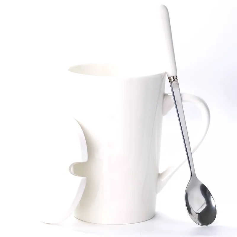 13.5oz Ceramic Coffee Mug With Spoon and Lid 5