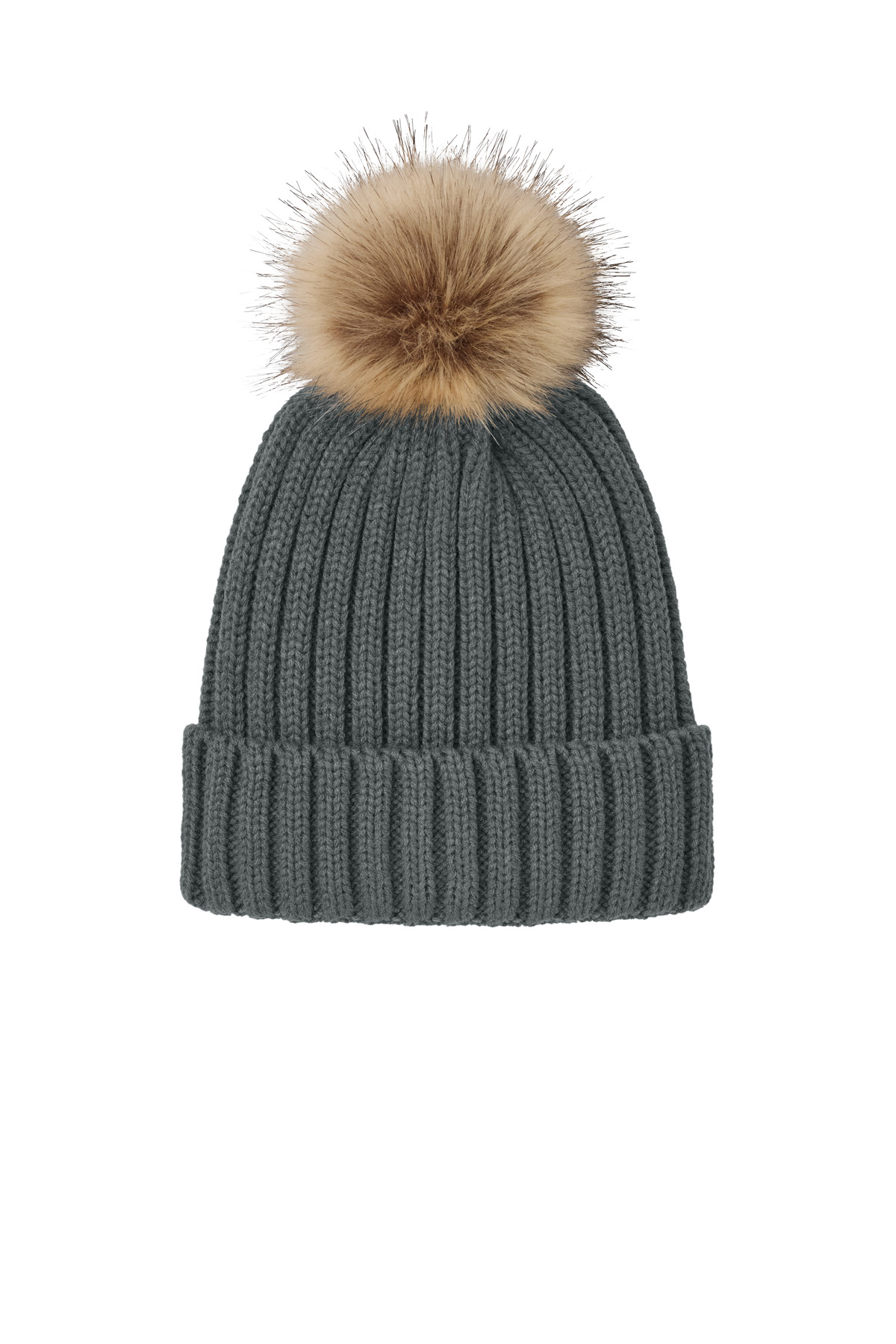 Port Authority Faux Fur Pom Beanie C990 1