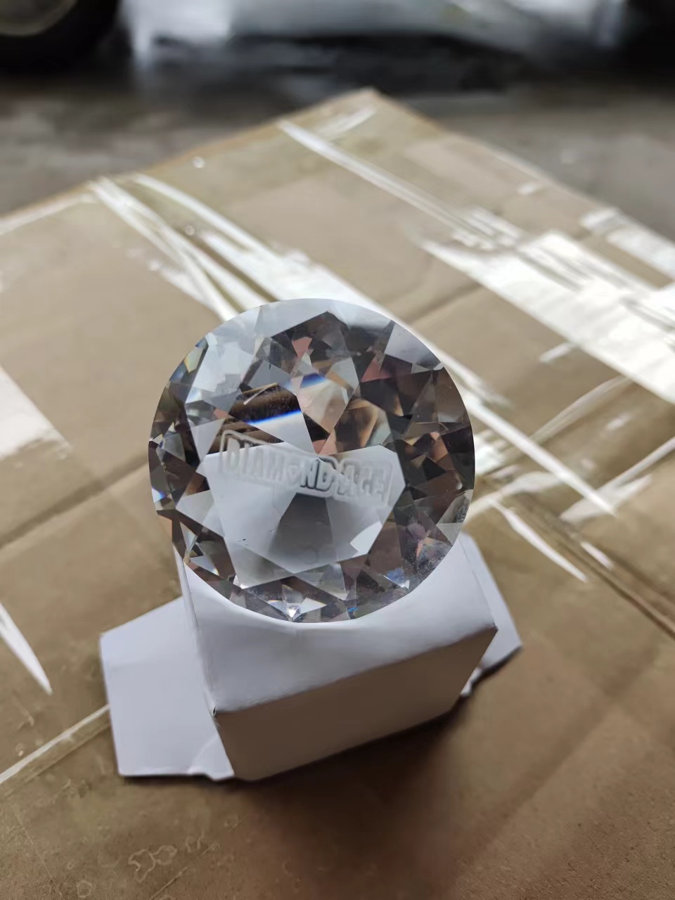 Diamond Shaped Crystal Paperweight 2