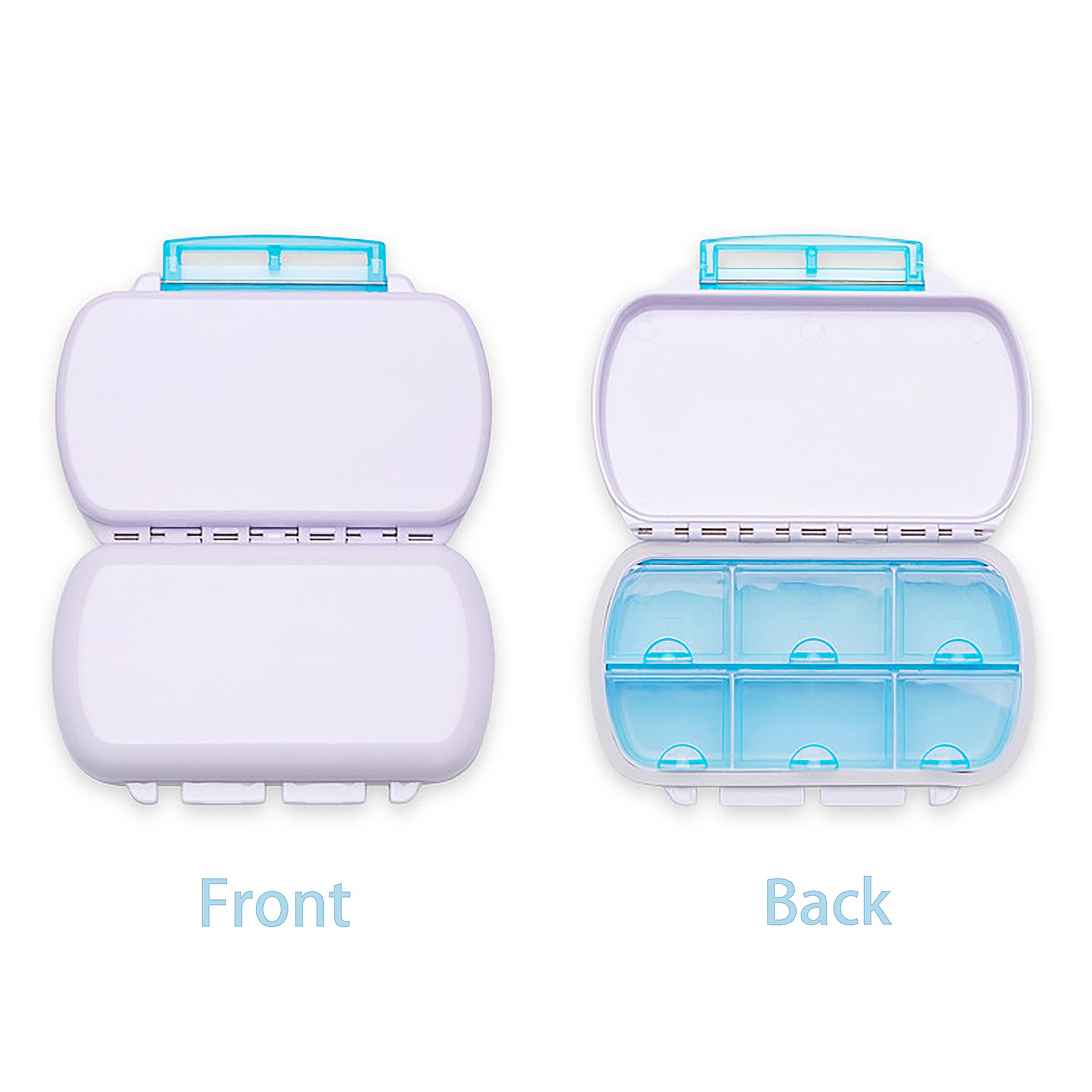 MOQ25 6 Compartment Double Lid Childproof Plastic Pill Box 1