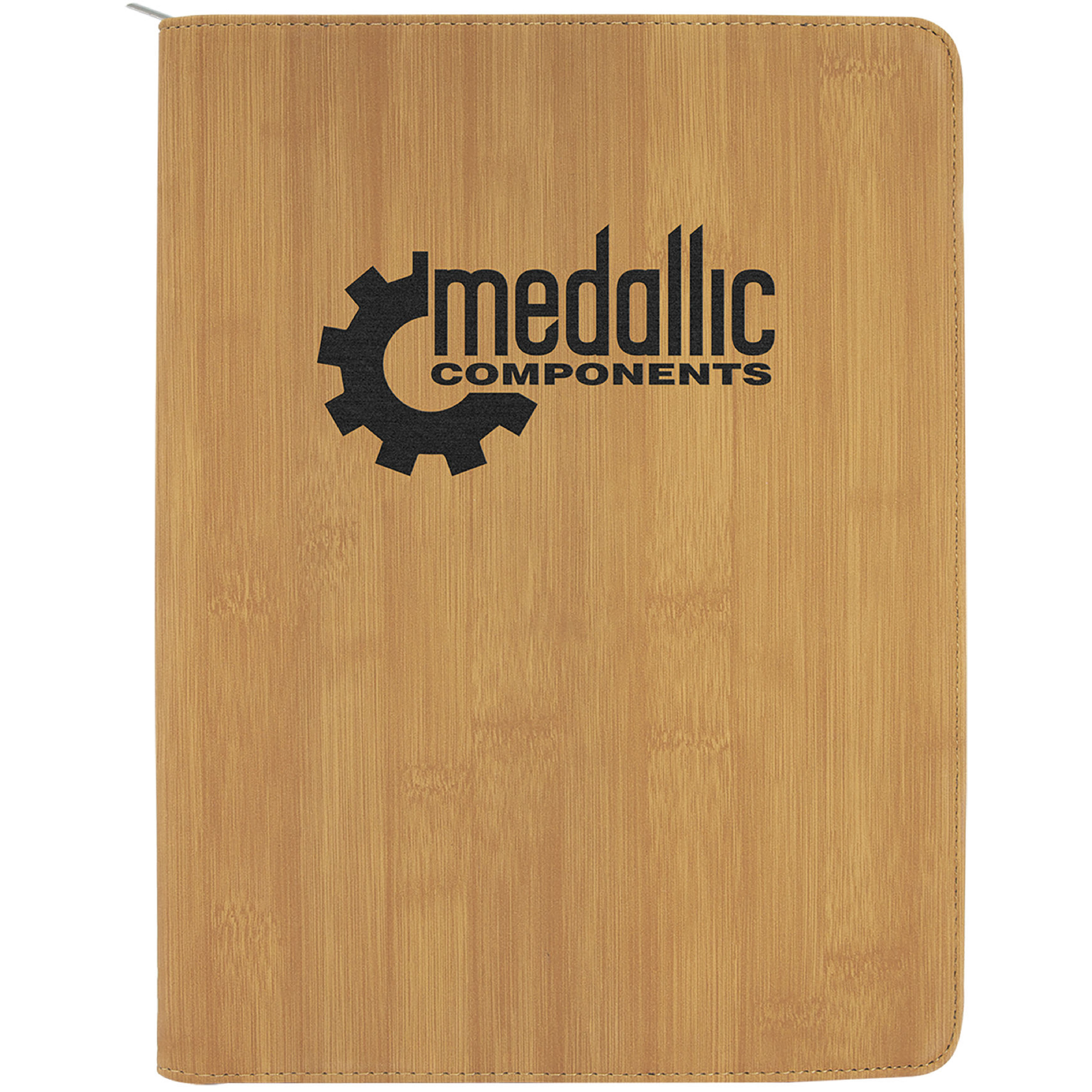 9" x 12" Leatherette Bamboo Portfolio with Zipper 6