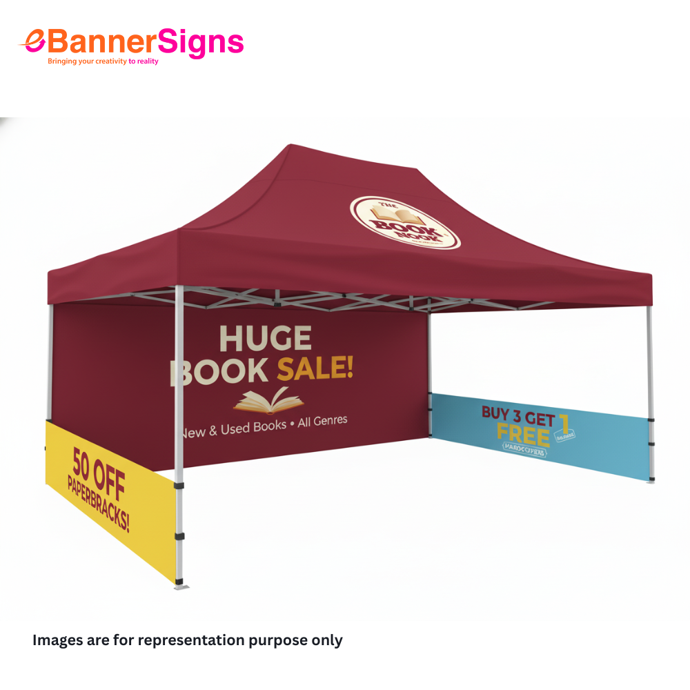 Canopy Tent 13 x 20 (Topper + Hardware + Full Backwall + 2 Half Double Side Wall) 4