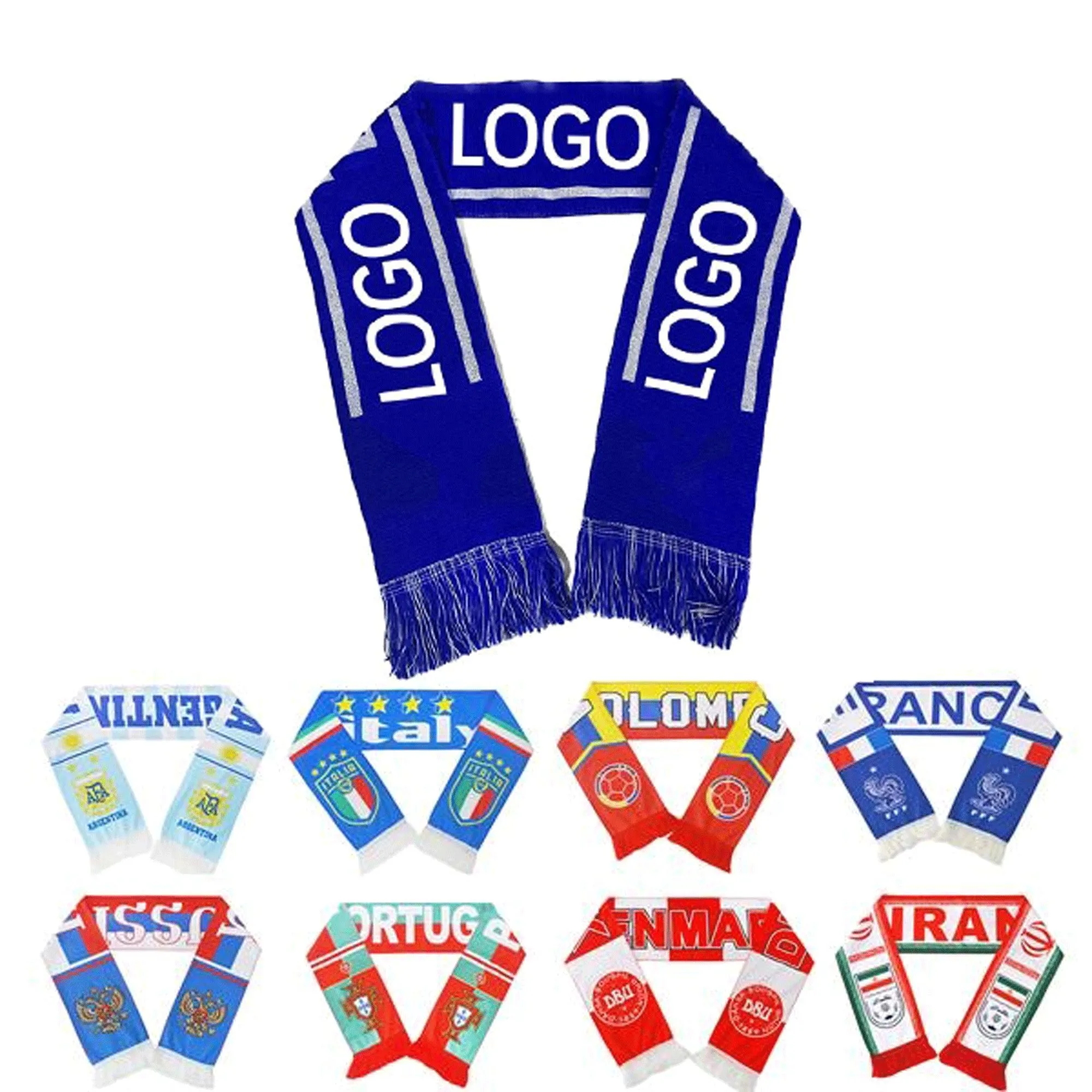 Customized Football Fan Scarf With Fringe 3