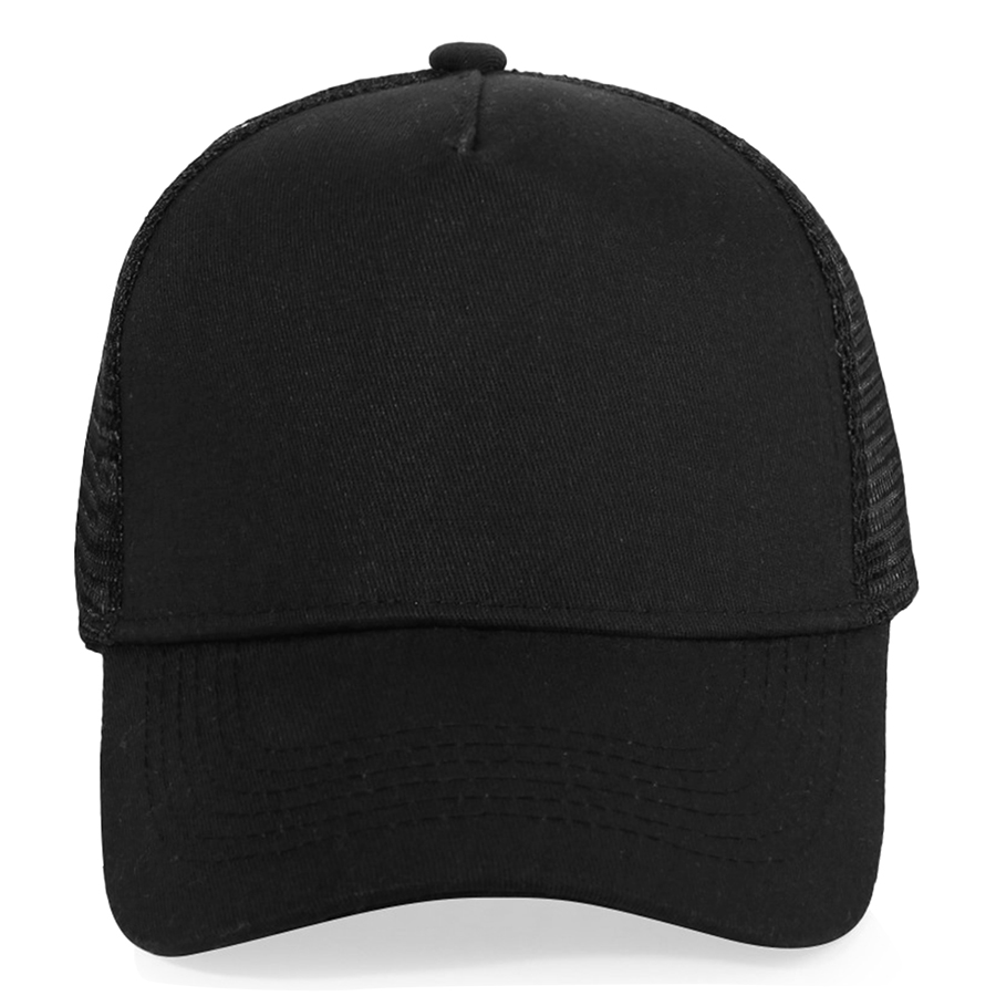 Stock Solid Color Cotton 5-Panel Trucker Cap 38