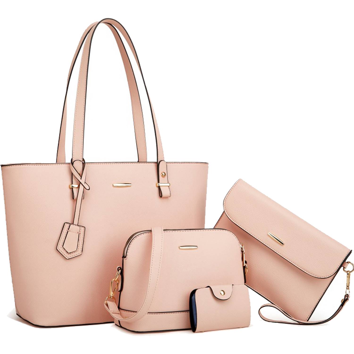 4PCS PU Leather Women Vintage Minimalist Handbag Set 11