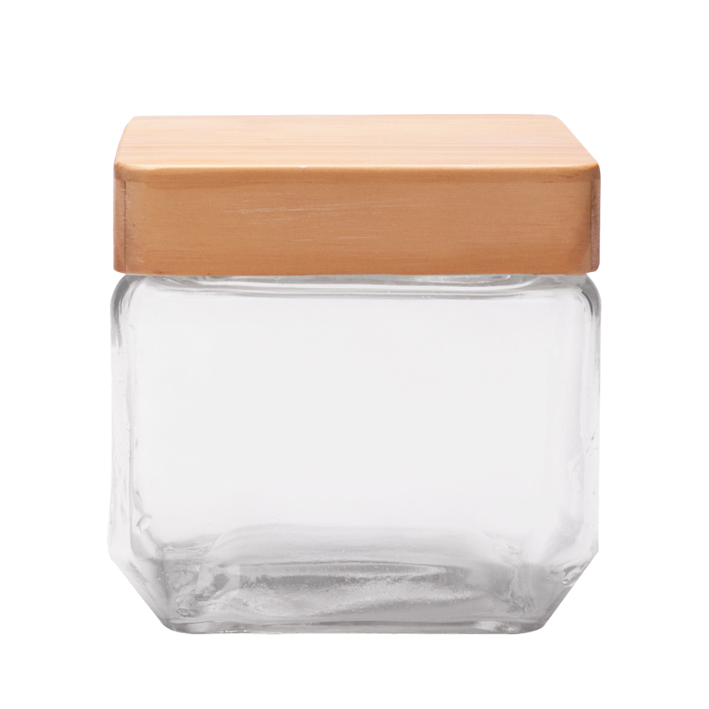27 oz. Wooden Top Glass Candy Jars