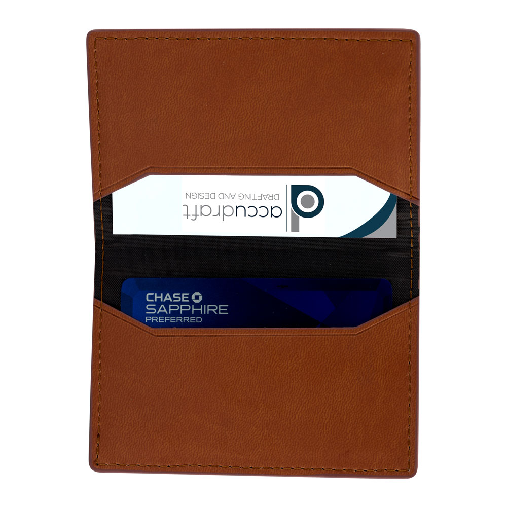 Elite TPU Leather Business Card Holder (English Tan)
