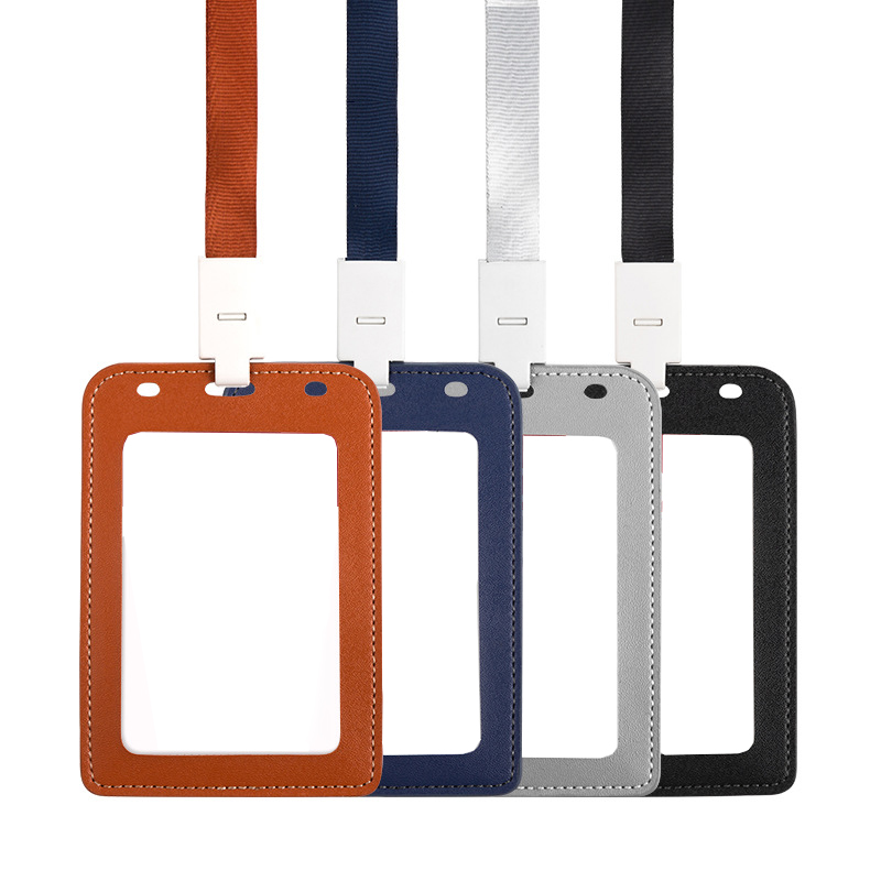 Leather ID Badge Holder with Lanyard 5