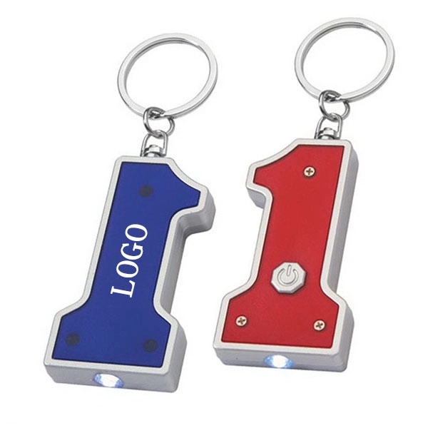 Number 1 Shaped LED Key Chain 2