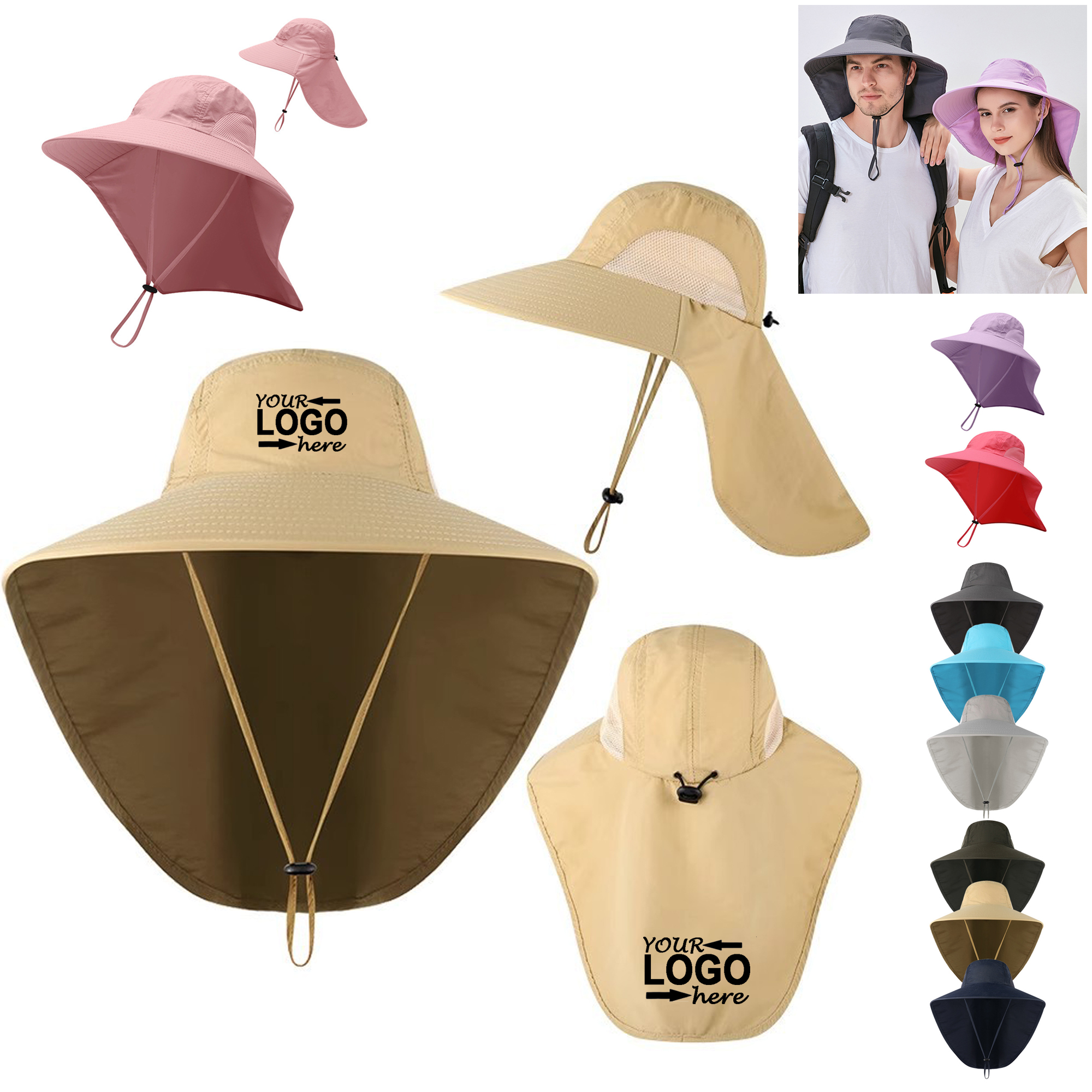 UPF50+ Sun Hat With Neck Flap 1
