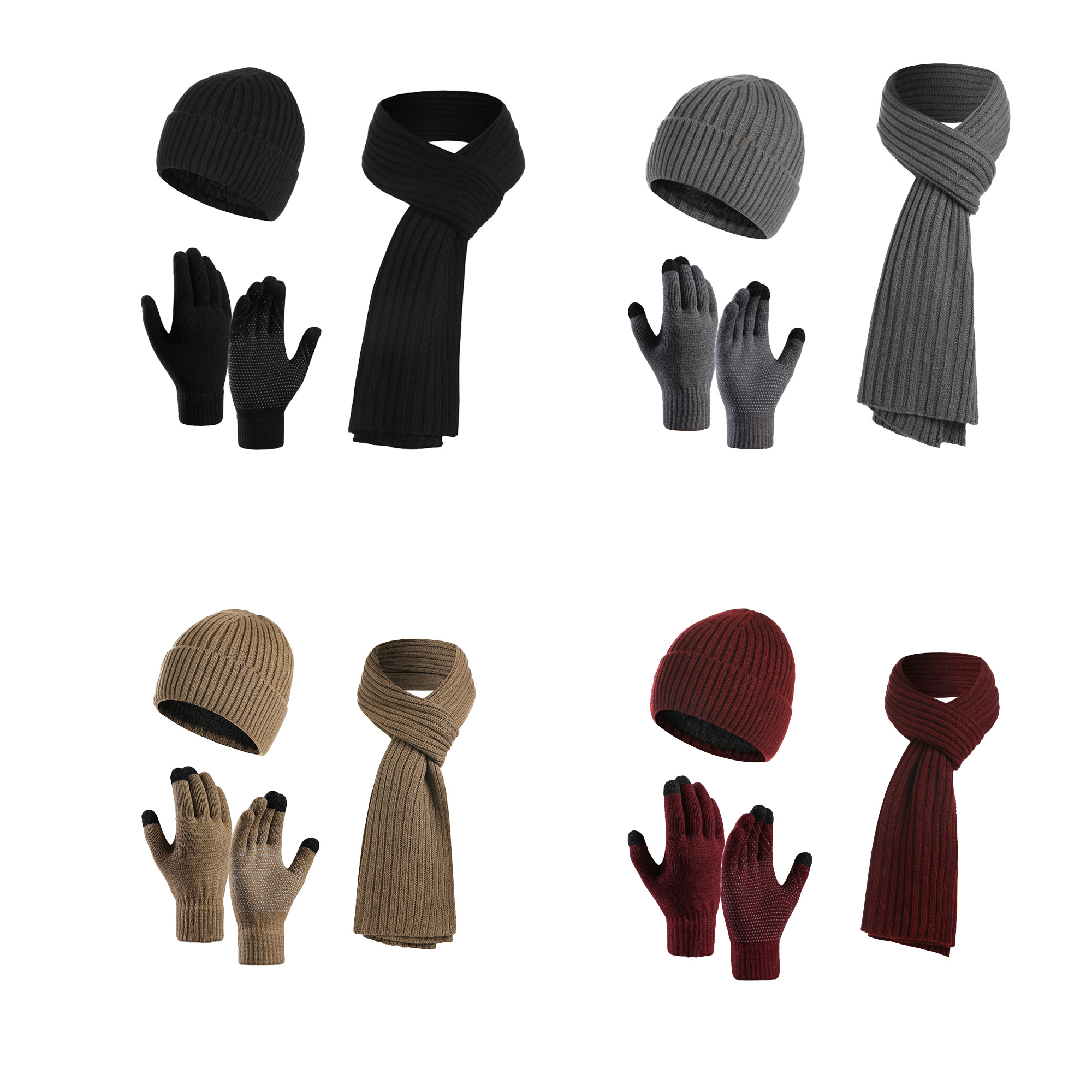 Warm Gloves Hat And Scarf Set 2