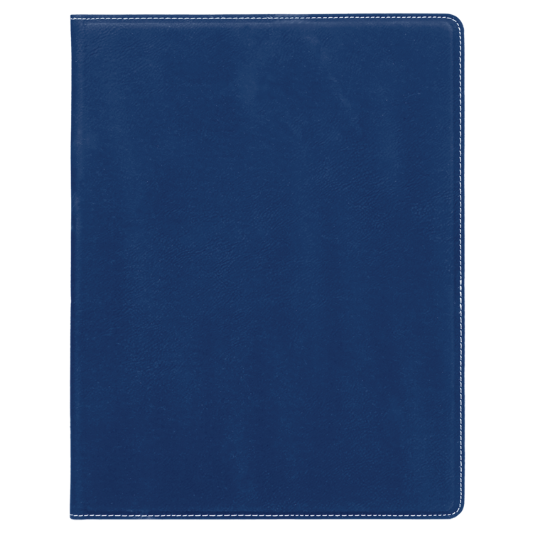 7" x 9" Blue/Silver Leatherette Small Portfolio with Notepad 3