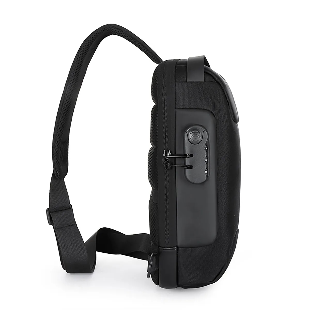 Sling Men Backpack Chest Storage Zipper Bag with Password 5