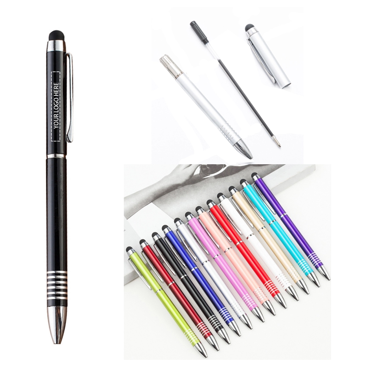 Metal Ballpoint Pen With Stylus 2