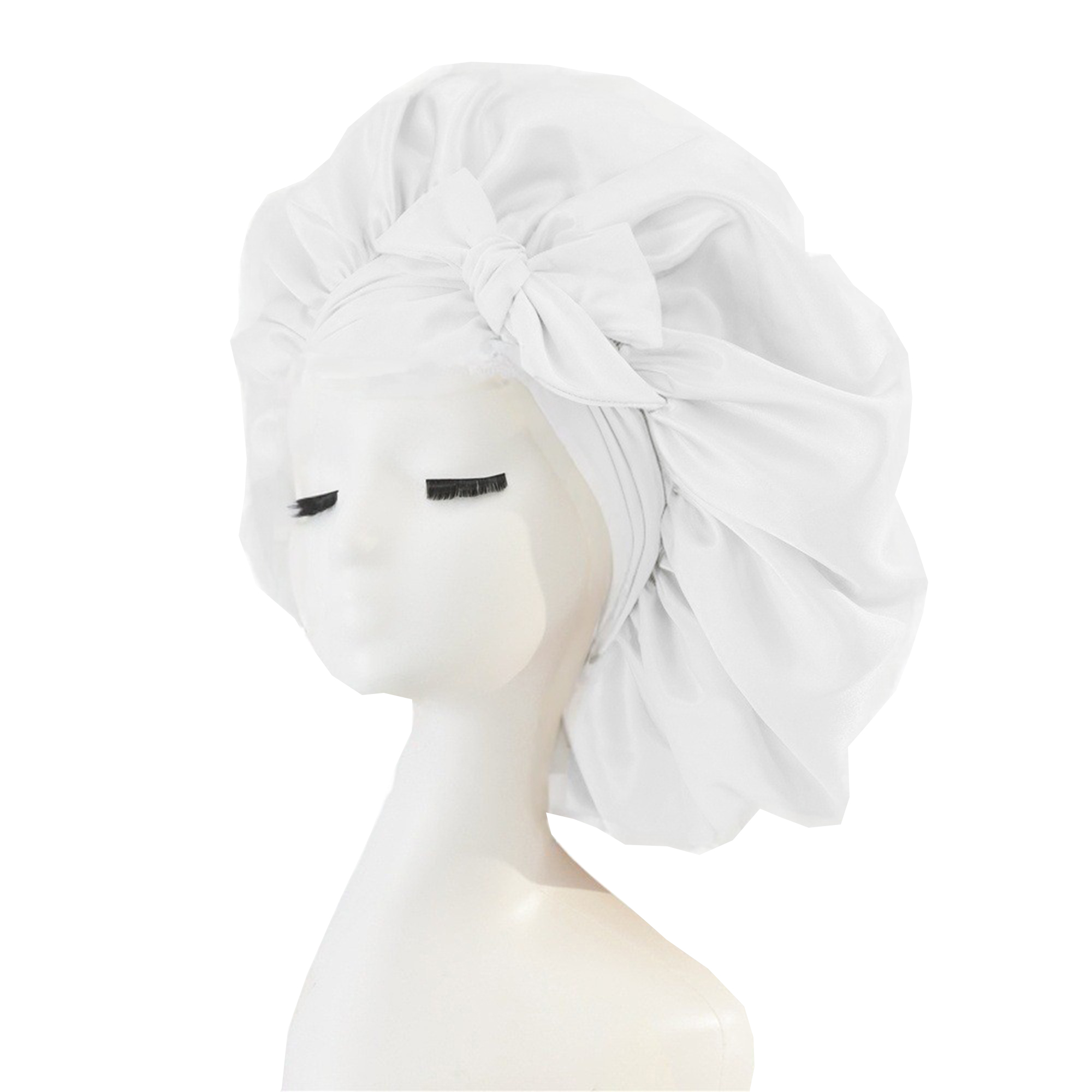 Ribbon Tie Design Sleep Cap Hair Care Bonnet 13