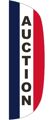 "AUCTION" 3' x 10' Message Flutter Flag 2