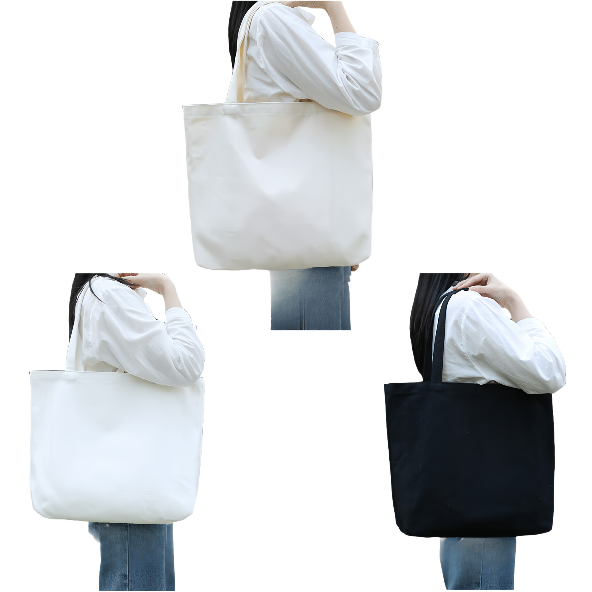 Customizable Horizontal Canvas Tote Bag 3