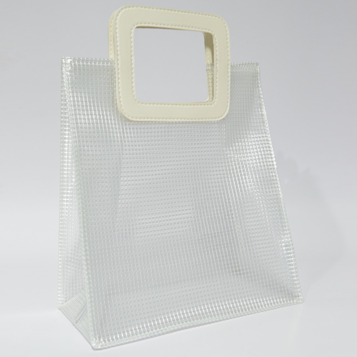 Clear Grid PVC Handbag 11x10x5.5 in 3