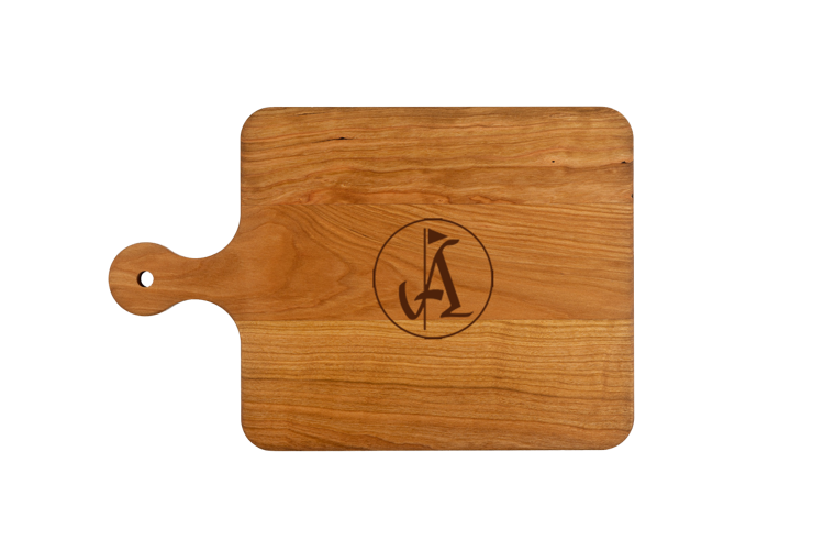 Cherry Cutting Board with Rounded Handle 16"x10-1/2"x3/4" 3