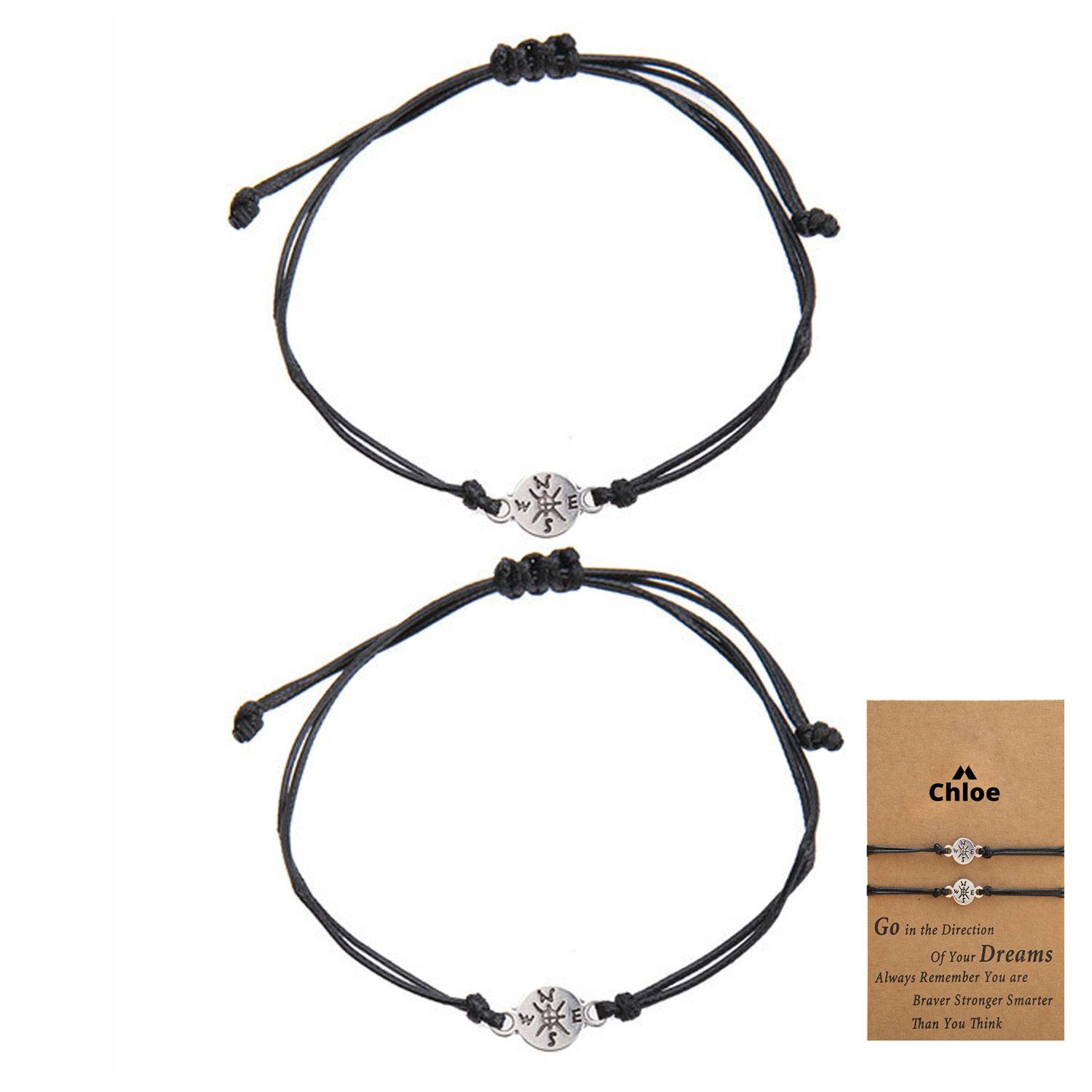 Graduation Gifts compass hand woven adjustable card bracelet 2