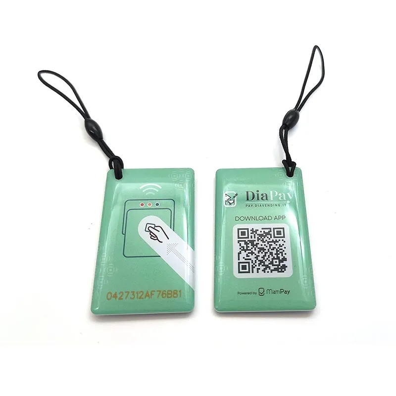 Waterproof Epoxy Smart NFC Card with Keychain 1