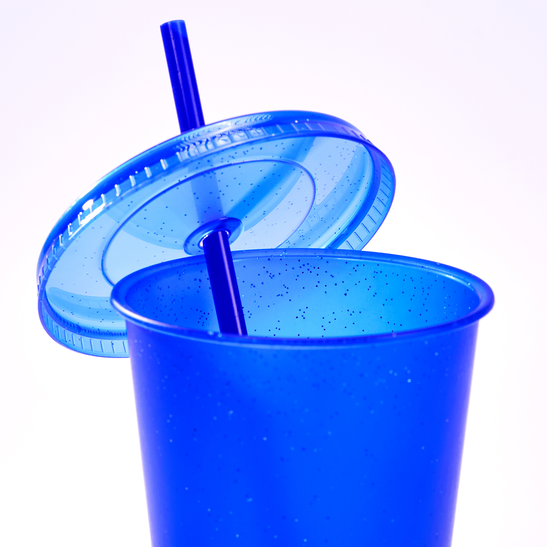 24 Oz Reusable Colorful Glitter Plastic Straw Cup W/ Splash Proof Lid 3