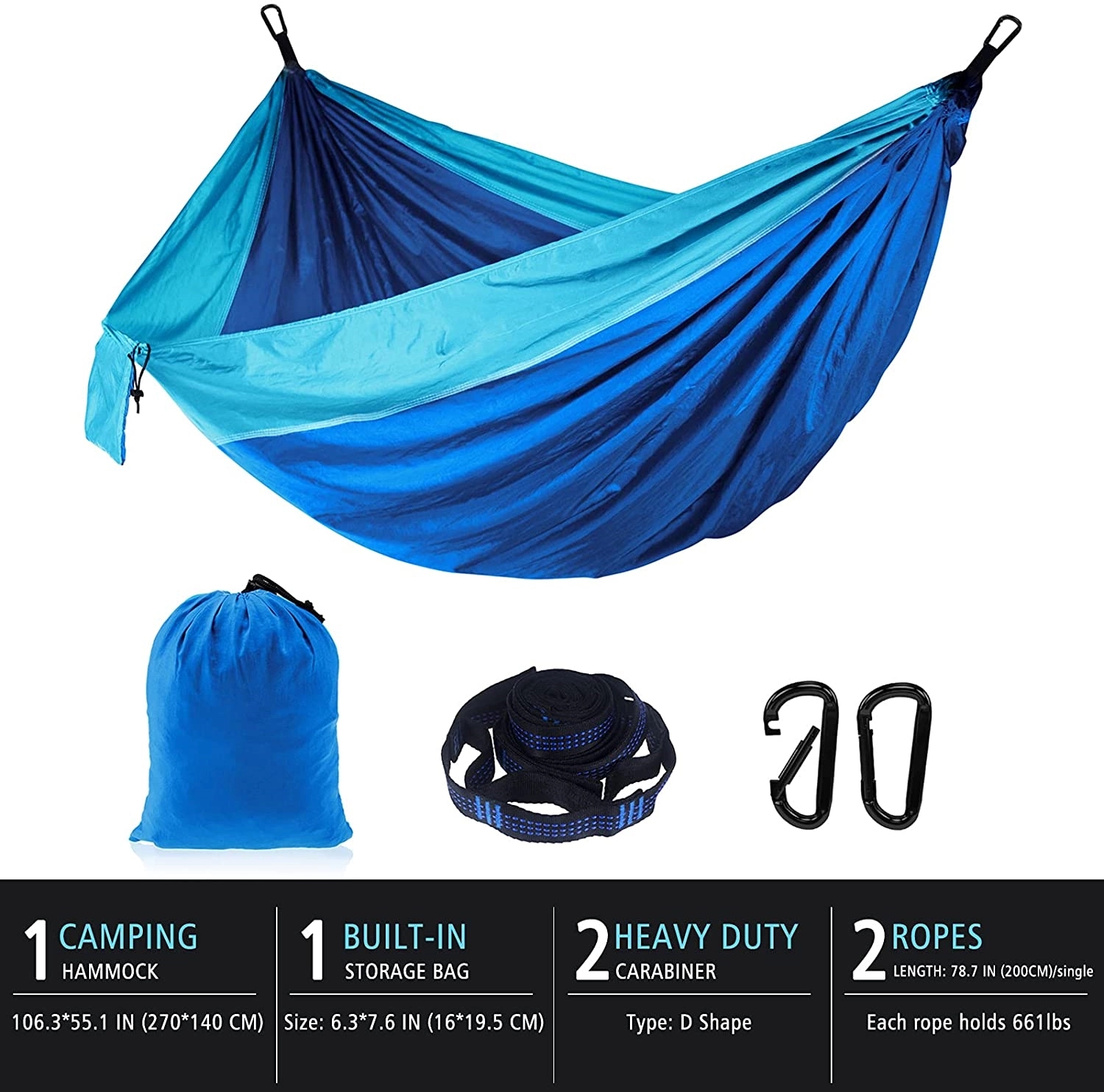 Outdoor Portable Camping Hammock For 1-2 Person With Carry B 8