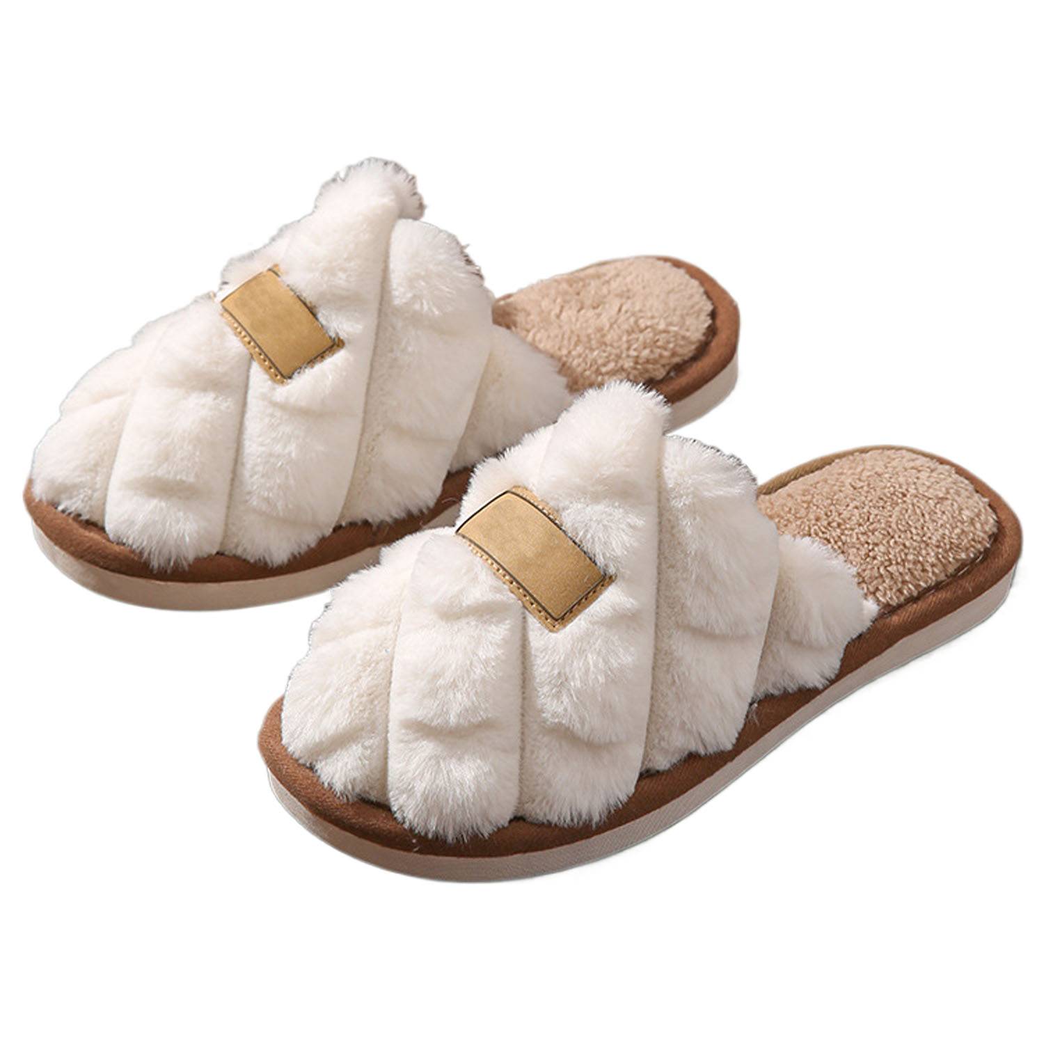 Lightweight Non-Slip Soft Warm Women Indoor Plush Slippers 1