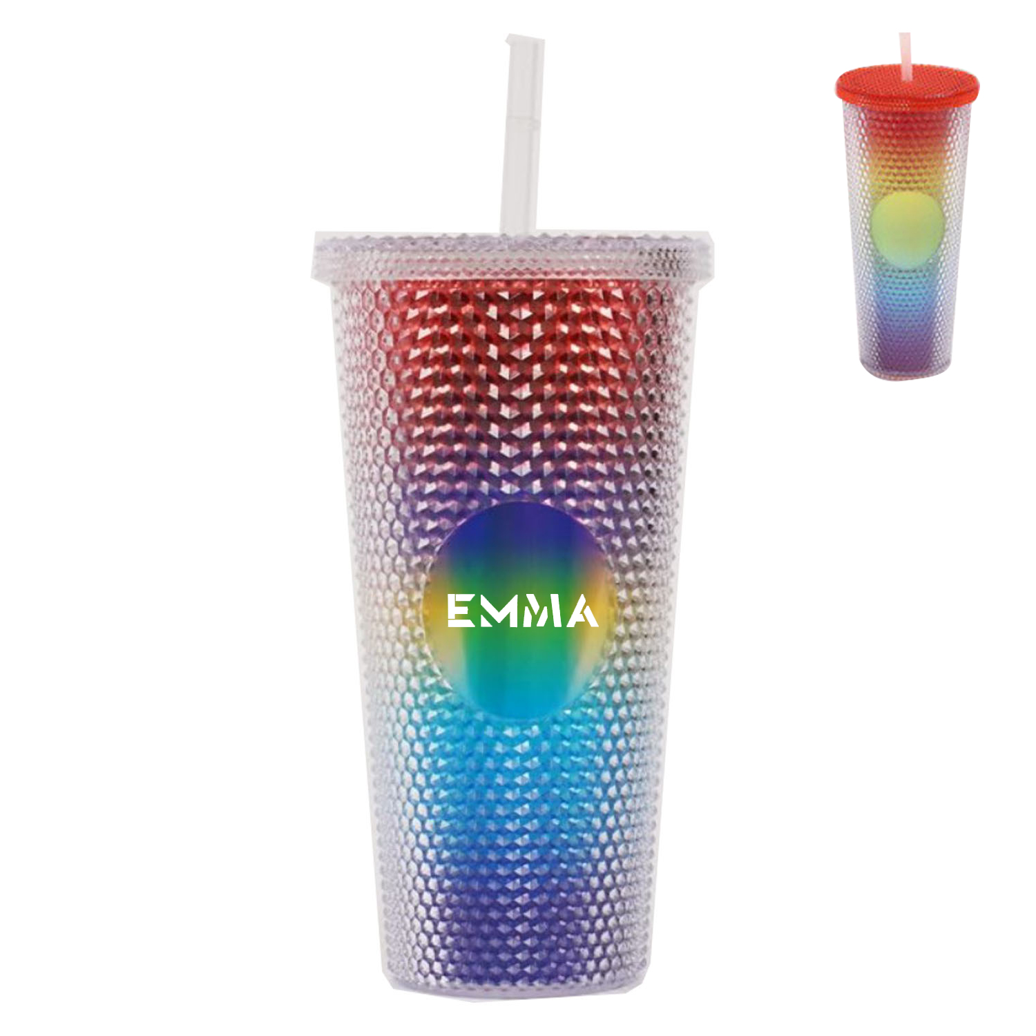 24oz large capacity Plastic Cup with Straw Outdoor 1