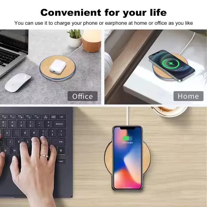 15W Wooden Wireless Charger 4