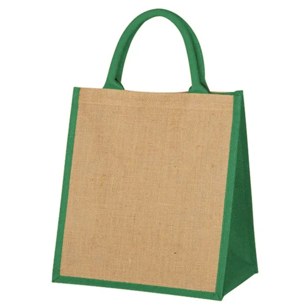 Custom Escape Medium Jute Tote Bags-12" W x 13" H x 7.25" D 1