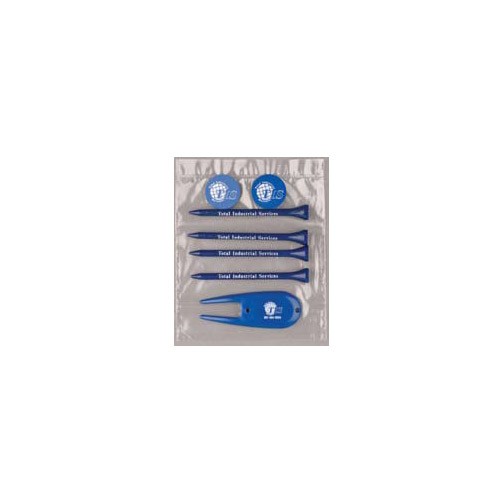 Value Poly Bag Pack w/ Four 3 1/4" Tees, 2 Markers & 1 Fixer 1