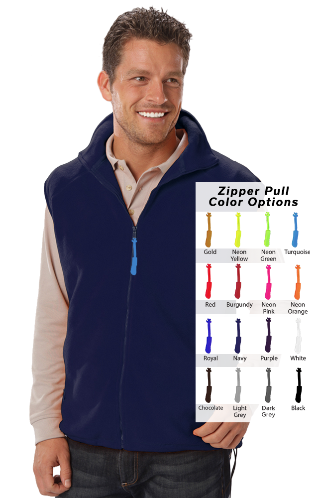Custom Zipper Pull Polar Fleece Vest 11