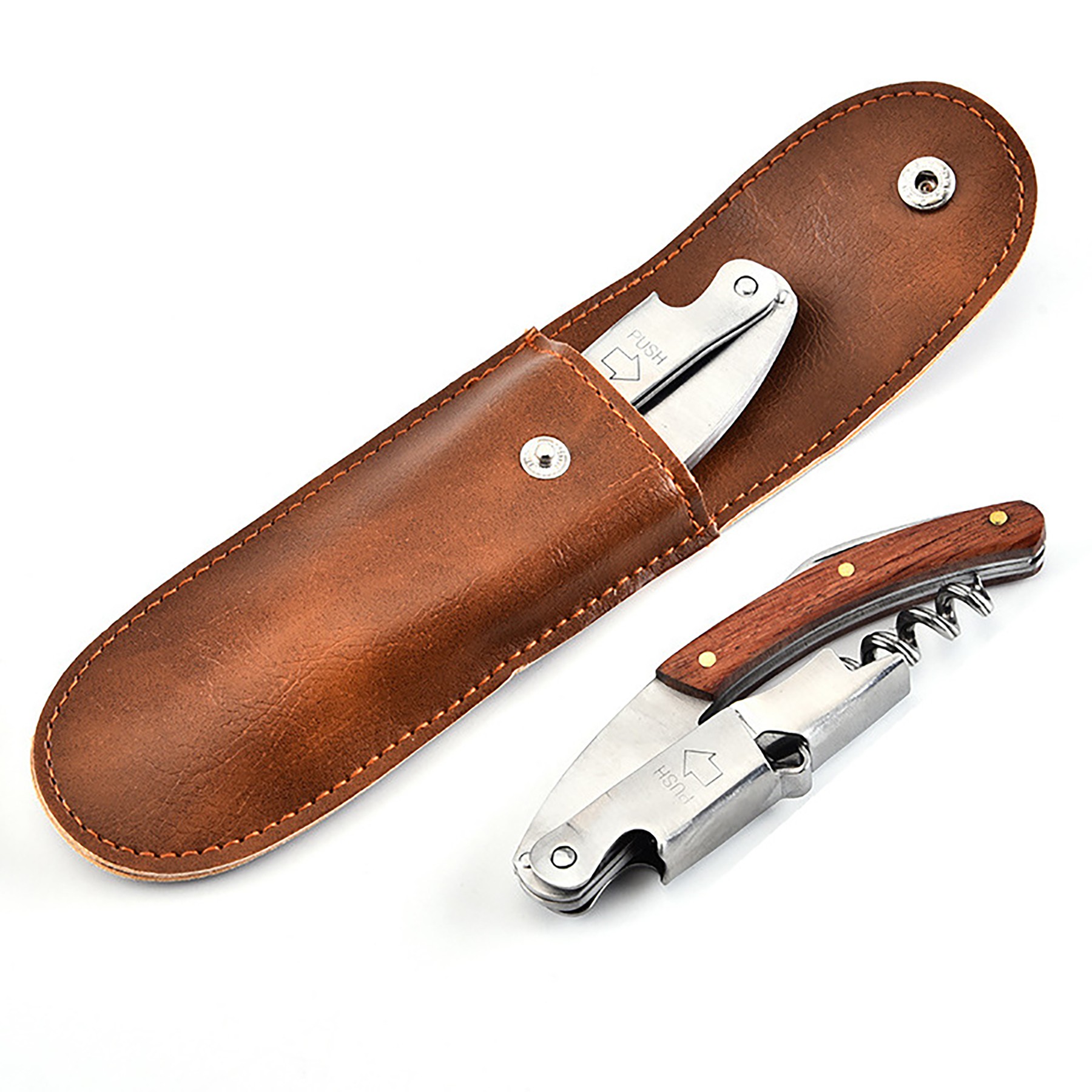 Rosewood Wood Handle Stainless Steel Bottle Opener 5