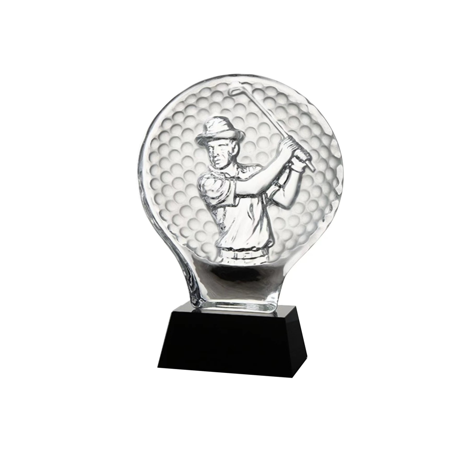 Golf Crystal Trophy with Base (direct import) 3