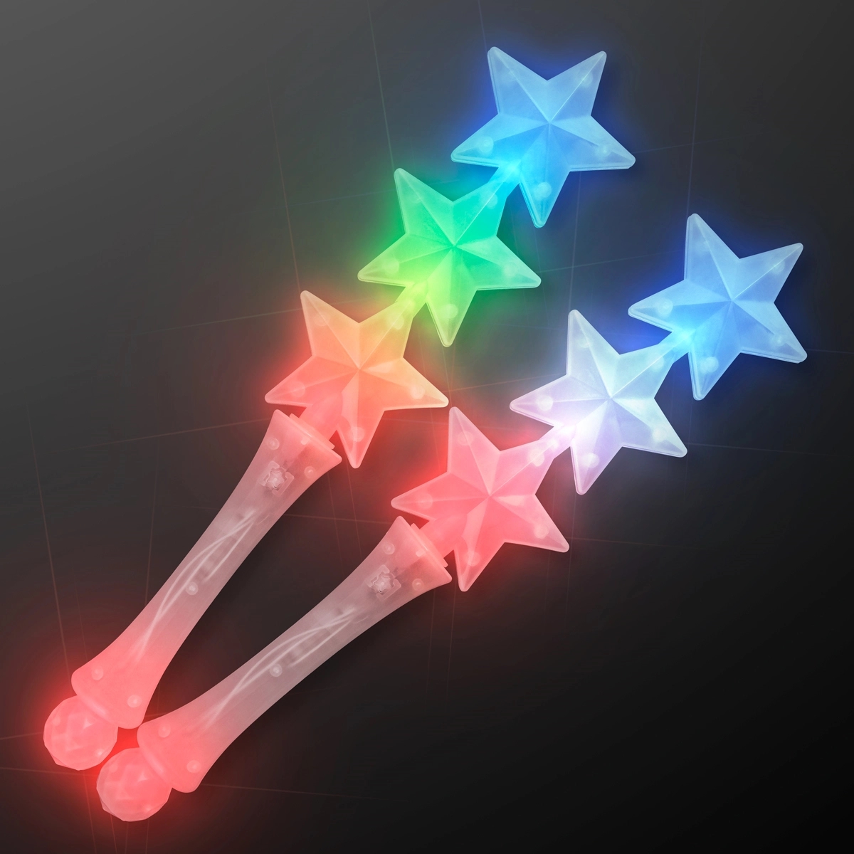Triple Star Light Up Flashing Wand 9