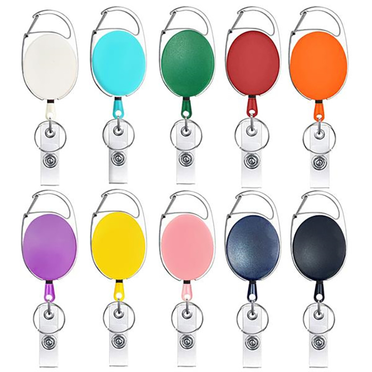 Retractable Badge Holders with Carabiner Reel Clips 2