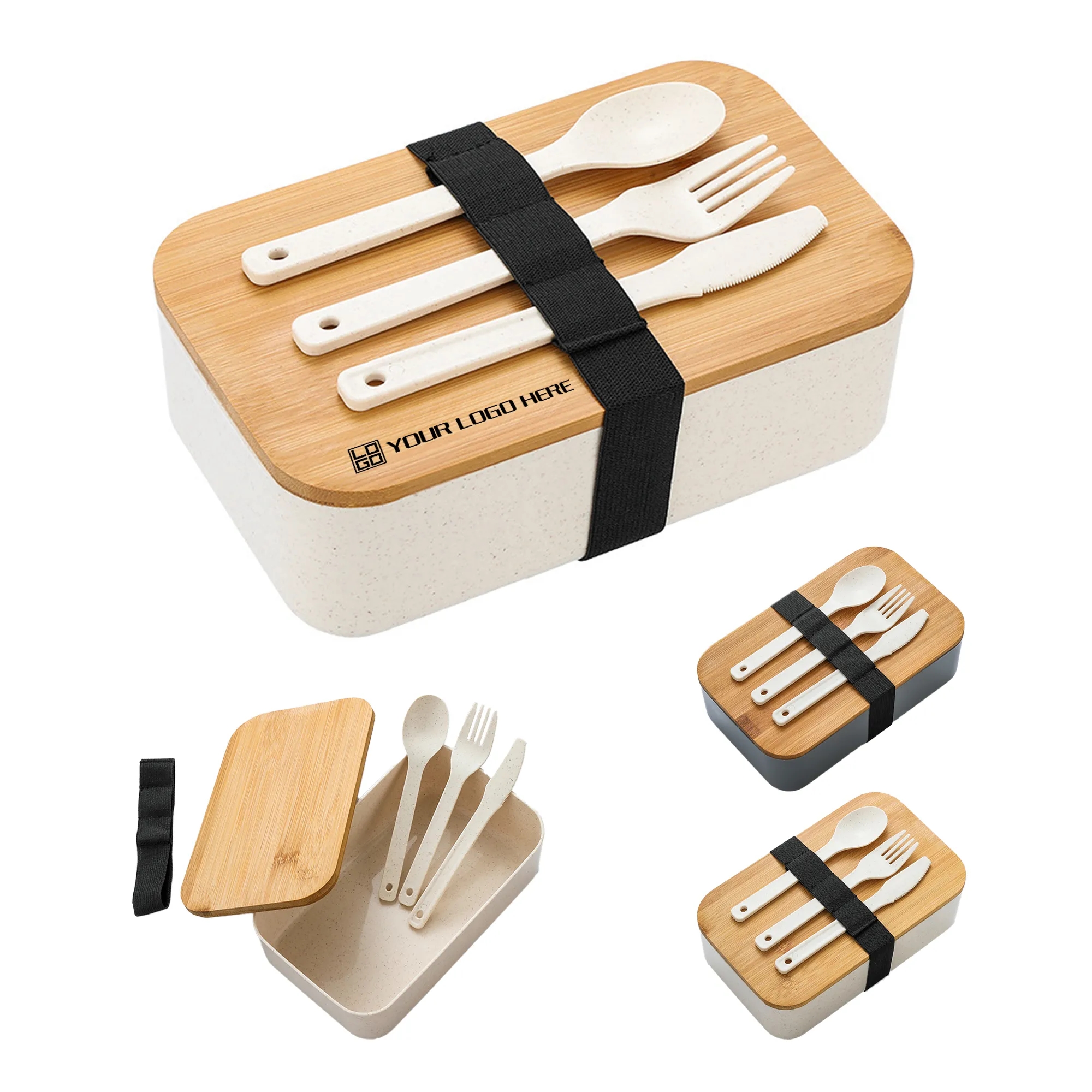 Divided Bento Box with Bamboo Lid Lunch Set 1