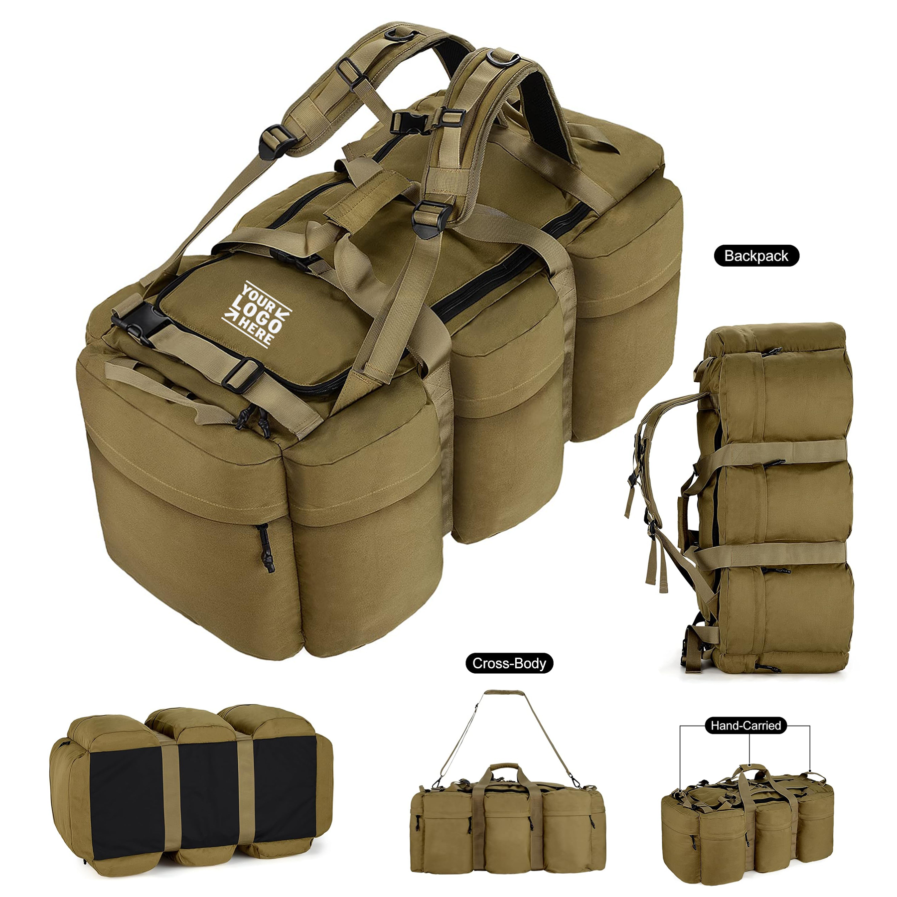 Men 105L Extra Large Outdoor Army Military Backpack Tactical Heavy Duty Duffle Bag