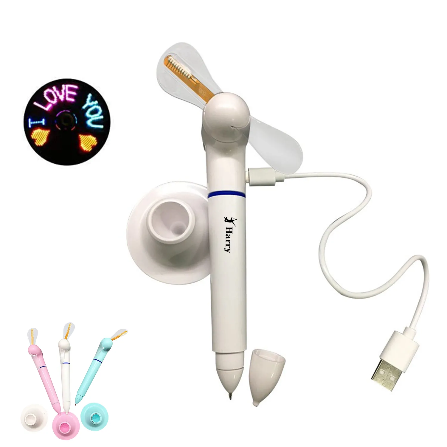 Usb Led Flashing Mini Fan with Ballpoint Pen 2