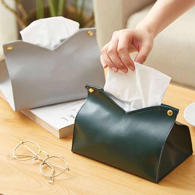 Custom PU Leather Car Napkin Case & Restaurant Tissue Box 7